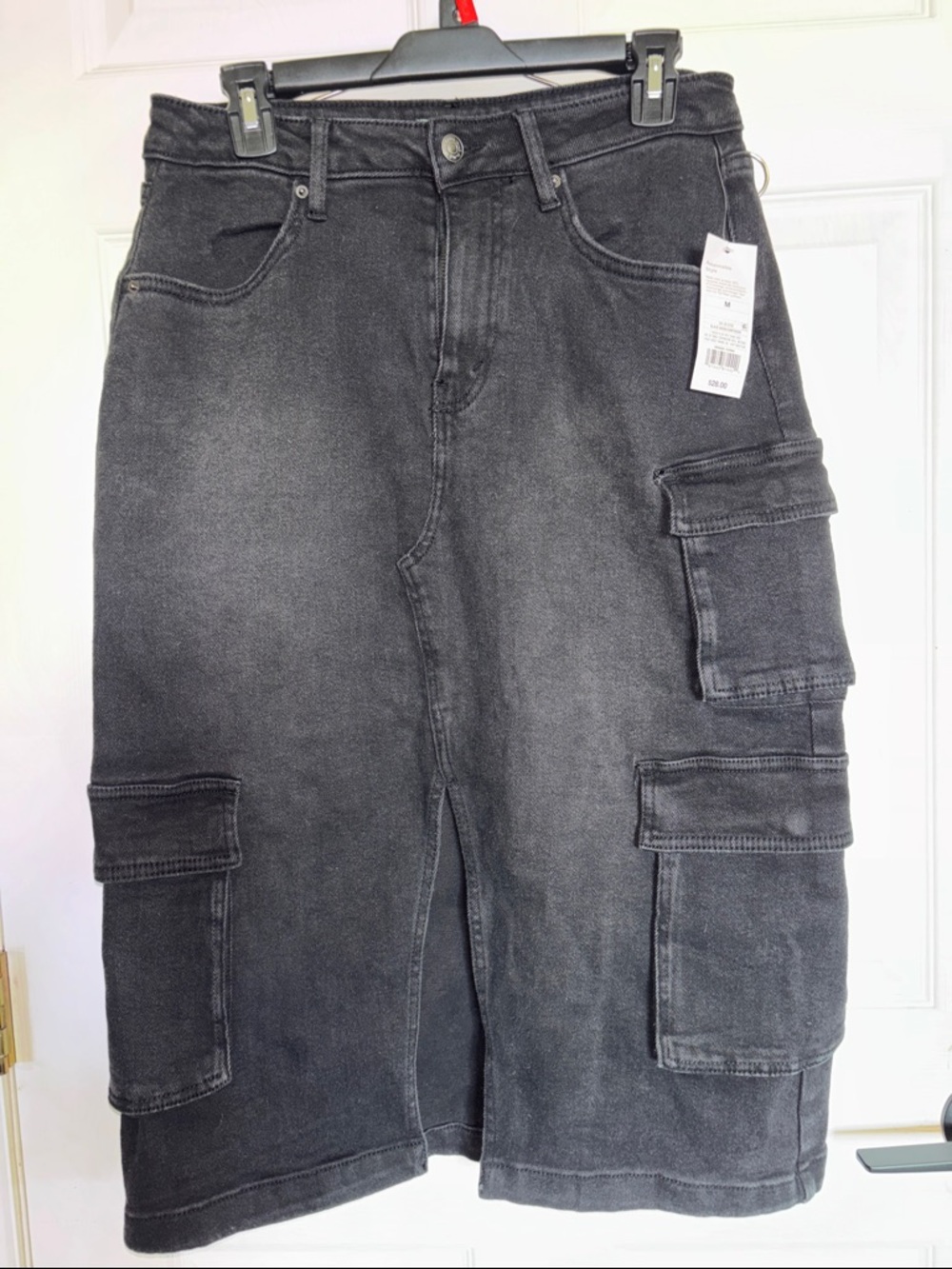 Target Black Cargo Denim Midi Skirt - Casual Utility Style size M